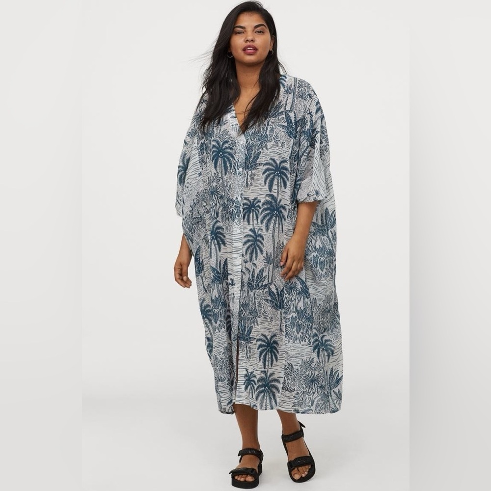 DESMOND & DEMPSEY X H&M COTTON-BLEND KAFTAN Medium